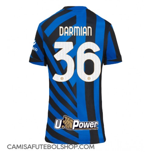 Camisa de time de futebol Inter Milan Matteo Darmian #36 Replicas 1º Equipamento Feminina 2024-25 Manga Curta